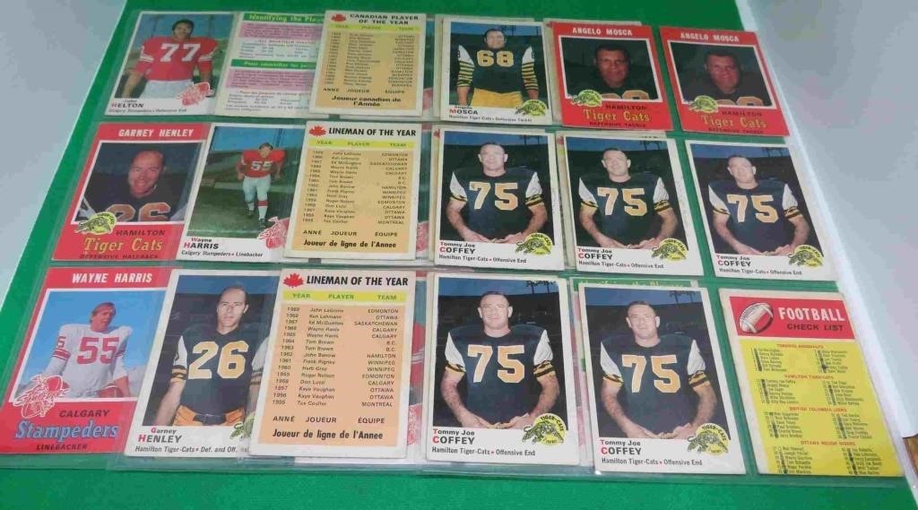 36x 1970 & 1971 O-Pee-Chee CFL Football Card Mosca