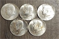 (5) Kennedy Half Dollars: 40% Silver