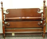 Mahogany Double Bed Frame with Pineapple Finials