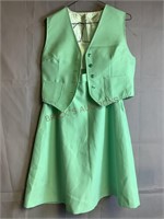 Mint Green Vest and Skirt