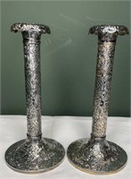 Vintage Bavarian Styled Silver-plated Candlestick