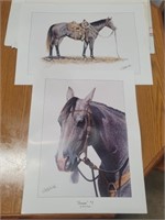 Two Artist Signed Horse Prints