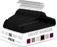 Utopia Home Velvet Hangers - 50 Pack Black