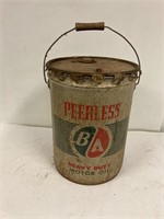 B/A Motor Oil steel pail. Empty