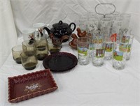 Glassware w/Carrier, Nesting Chicken & Egg Holder,