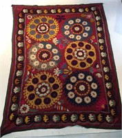 EMBROIDERED SILK SUZANI TAPESTRY