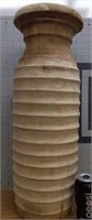 Large teakwood ribbed vase 22x8"
