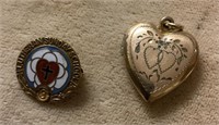 Gold filled locket and pin