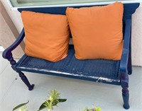 B - PATIO BENCH W/ TOSS PILLOWS (Y4)