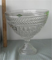Large Heavy, Shannon Crystal Compote / Punch Bowl