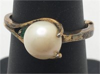 Sterling Silver Pearl Ring