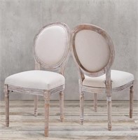 COLAMY French Country Dining Chairs with Round