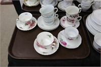 TRAY OF ASSORTED CUPS AND SAUCERS