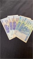 Group of foreign paper money