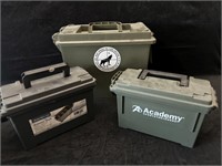 Lot of 3 ammo boxes