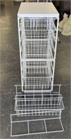 Elfa Metal Storage Cart with 5 Baskets on Casters