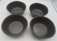 Four Speckled Gray Ceramic Clay Cereal Bowls - New