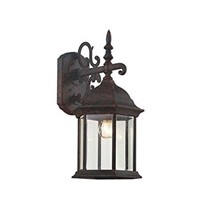 1 Light Black Copper Clear Glass Wall Light $53