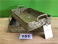 Hearth & Hand Wicker Tray lot of 2