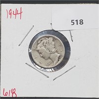1944 90% Silver Mercury Dime 10 Cents