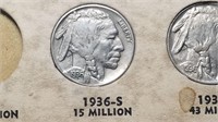 1936 S Buffalo Nickel High Grade From A Set