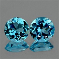 Natural Sky Blue Topaz Pair 8.00 MM[Flawless-VVS]