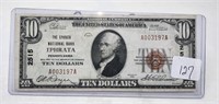 $10 National Currency 1929 Ephrata N.B. VF
