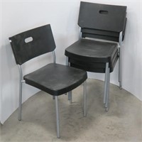 (4) Metal & Plastic Stacking Chairs