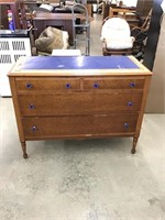 Birdseye maple dresser with decorated top and