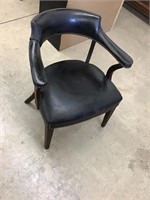 Vintage mid century modern leather side chair