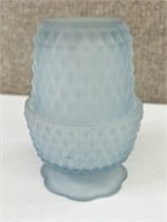 Vintage Diamond Point Indian Glass Fairy Lamp