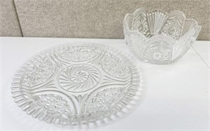 Glass Serving Tray & Fruit Bowl