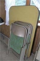 Card Table & 4 Folding Chairs (Green)