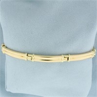 Italian Made Double Tube Link Bracelet in 14k Yell