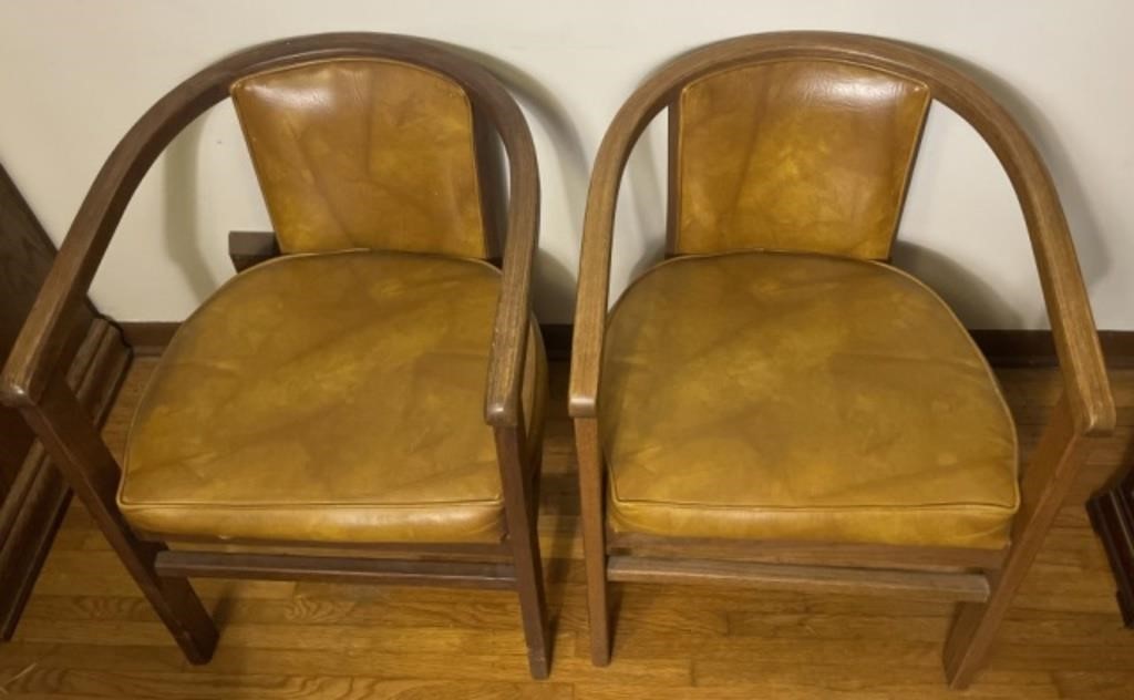 2 wooden chairs