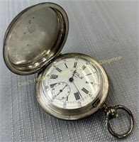 Boutte 875 Silver key wind Swiss pocket watch