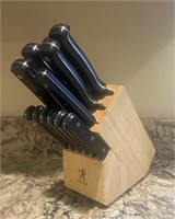 Set of Henckels Knives in Wooden Block