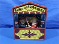 Vintage Punch & Jury Bank Cast Iron