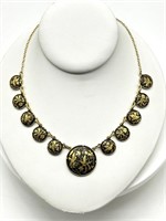 Fine Vintage Spanish Damascene Necklace