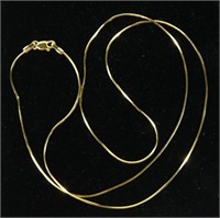 14K Yellow gold 22" serpentine necklace, 4.5 grams
