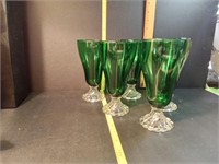 Anchor Hocking Forest Green BURPLE Water Glasses (