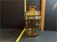 L.E. Smith Amber Yellow Glass Canister