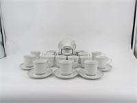 Crown Victoria Lovelace Cups and Saucers Set 16