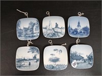6 Copenhagen Porcelien B & G Miniature Plates