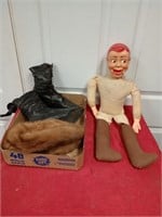 Ventriloquist doll, shoes and fur hat