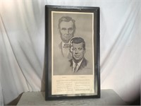 Vintage JFK & Abraham Lincoln Picture