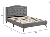Queen-Coventry Diamond Tufted Platform Bed
