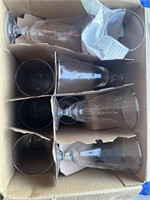 Set of etched silver rim wine glasses (16)
