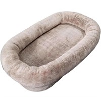 Beige/White Human Dog Bed for Adult and Pets