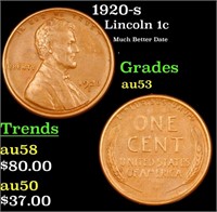 1920-s Lincoln Cent 1c Grades Select AU